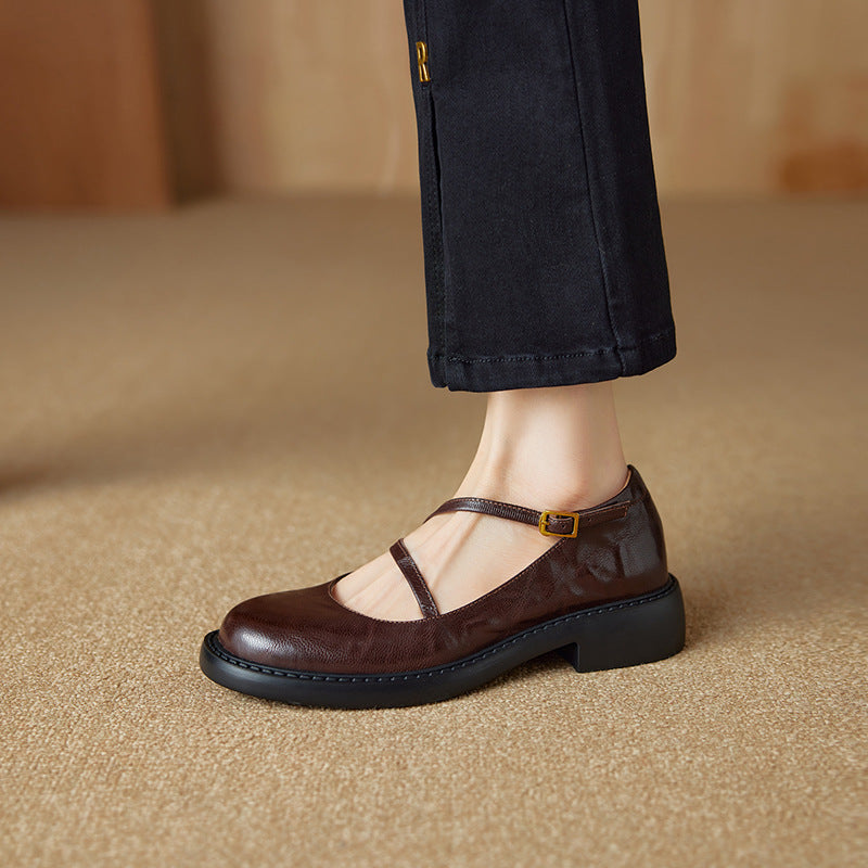 Rheine | Lambskin Mary Jane Shoes Block Heel