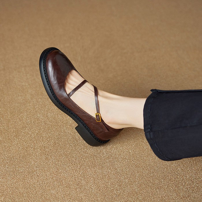 Rheine | Lambskin Mary Jane Shoes Block Heel