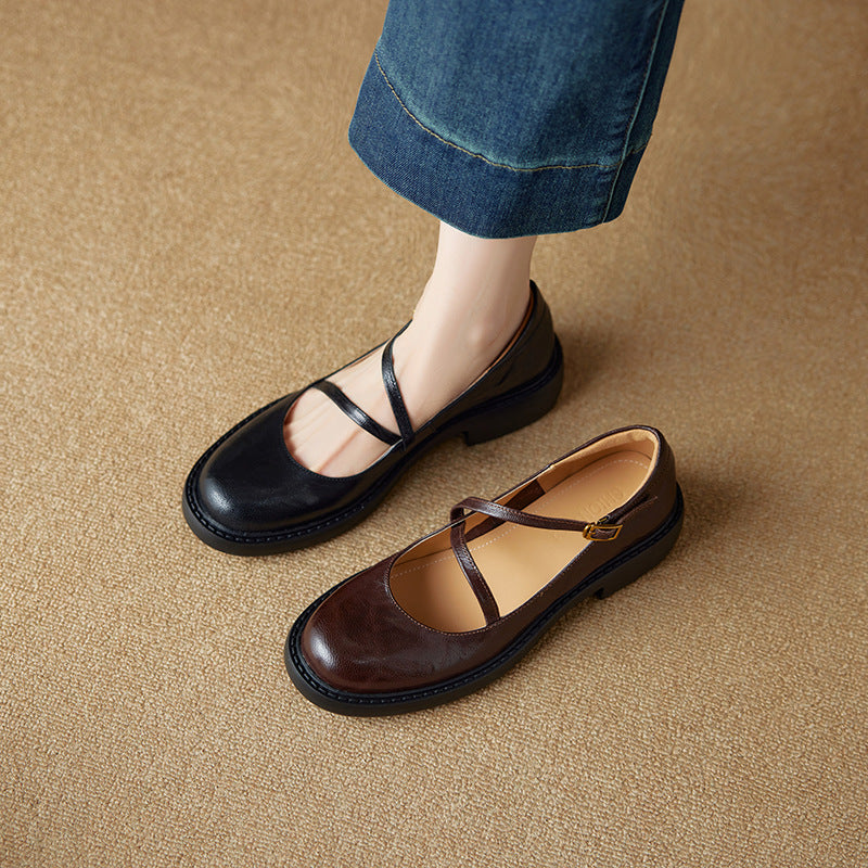 Rheine | Lambskin Mary Jane Shoes Block Heel