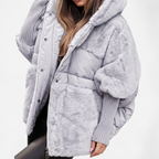 Rheisse | Faux Fur Hooded Coat with Quilted Panels
