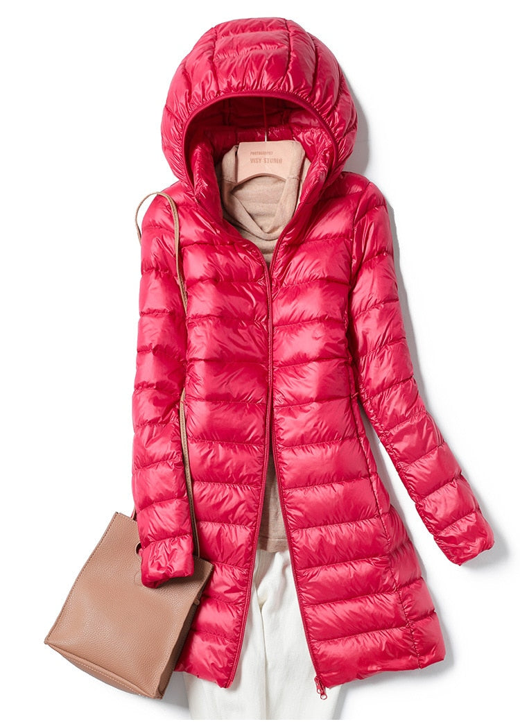 Rhena | Ultralight Hooded Long Puffer Coat
