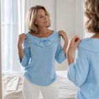 Rhenne | Bow Neck Ribbed Knit Sweater