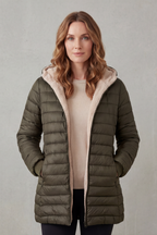 Rheora | Sherpa Lined Hooded Puffer Jacket