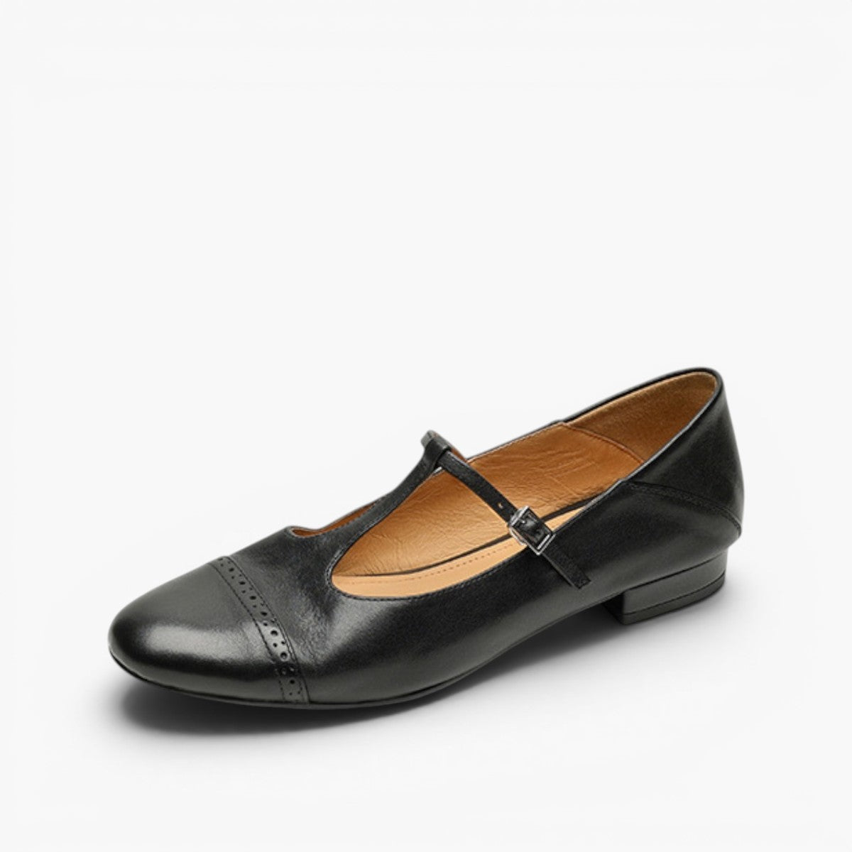 Rosenne | T-Strap Leather Mary Janes Washed Finish