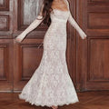 Rosina | Lace Mermaid Maxi Dress with Sheer Sleeves