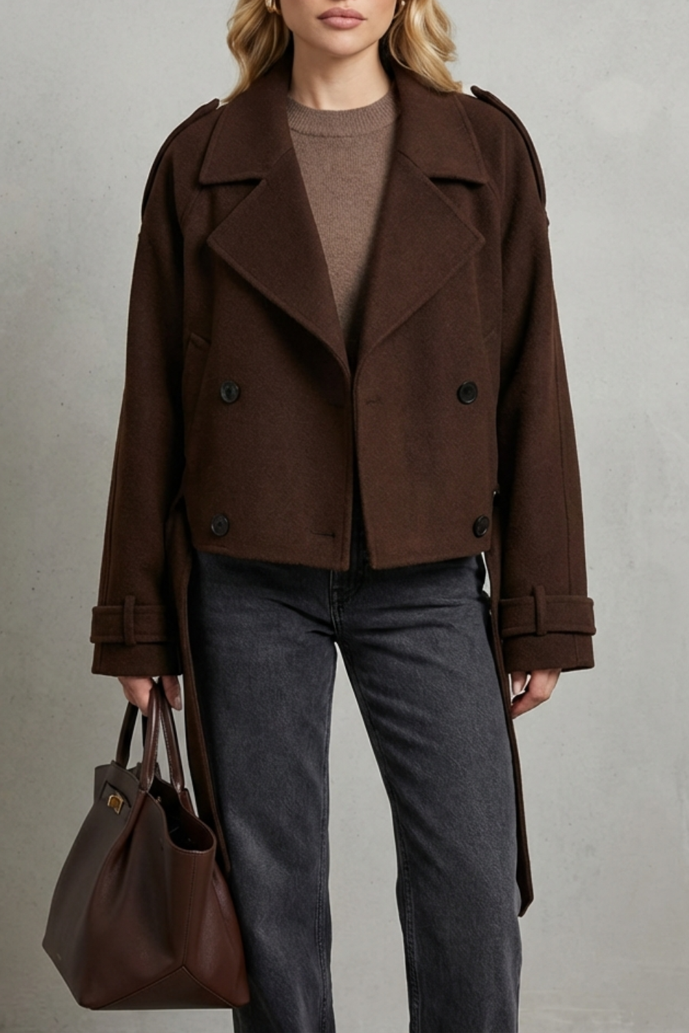 Rosisse | Cropped Double-Breasted Wool Jacket