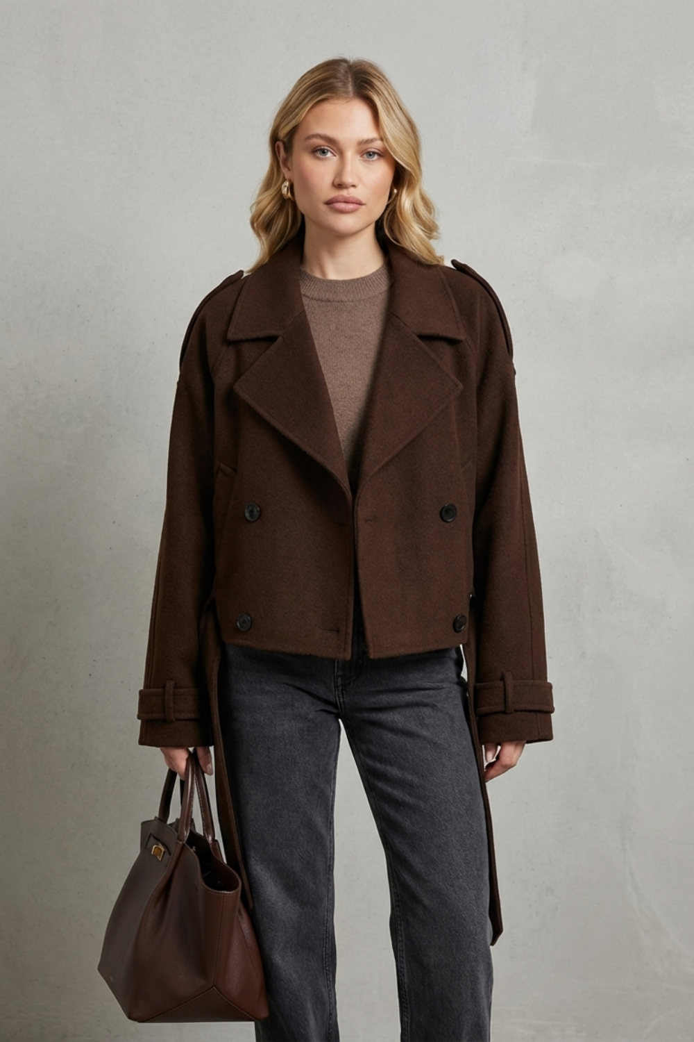 Rosisse | Cropped Double-Breasted Wool Jacket