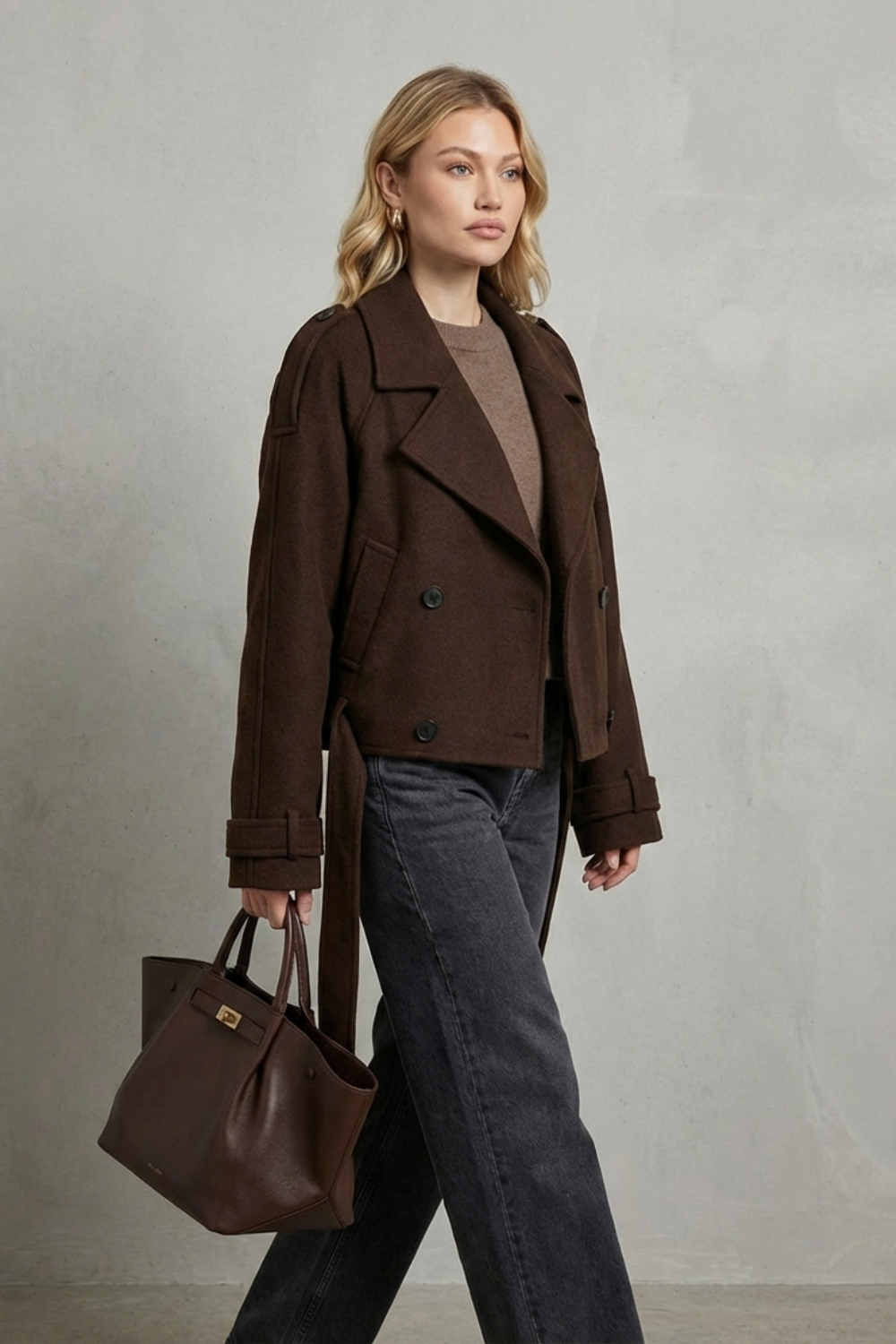 Rosisse | Cropped Double-Breasted Wool Jacket