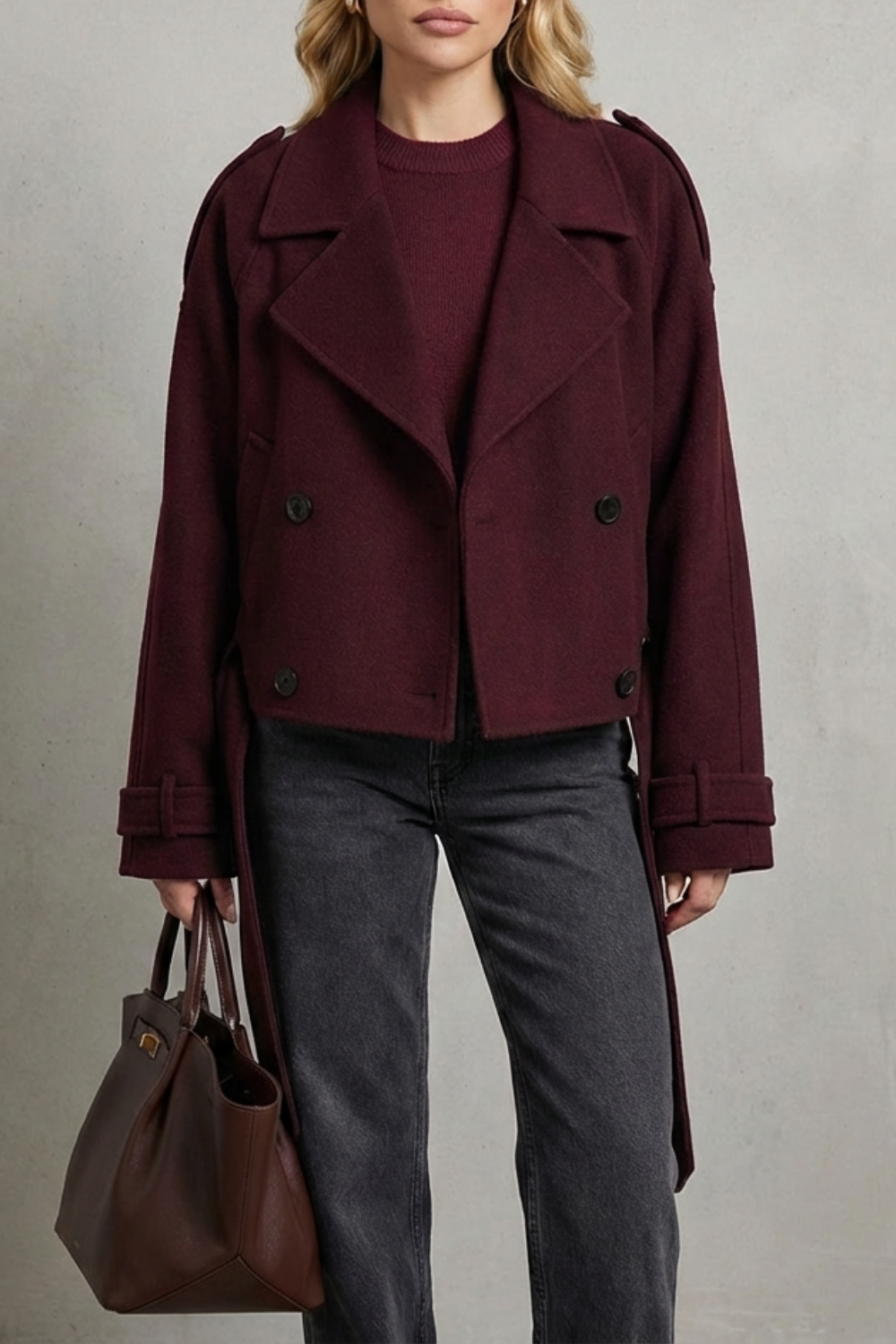 Rosisse | Cropped Double-Breasted Wool Jacket