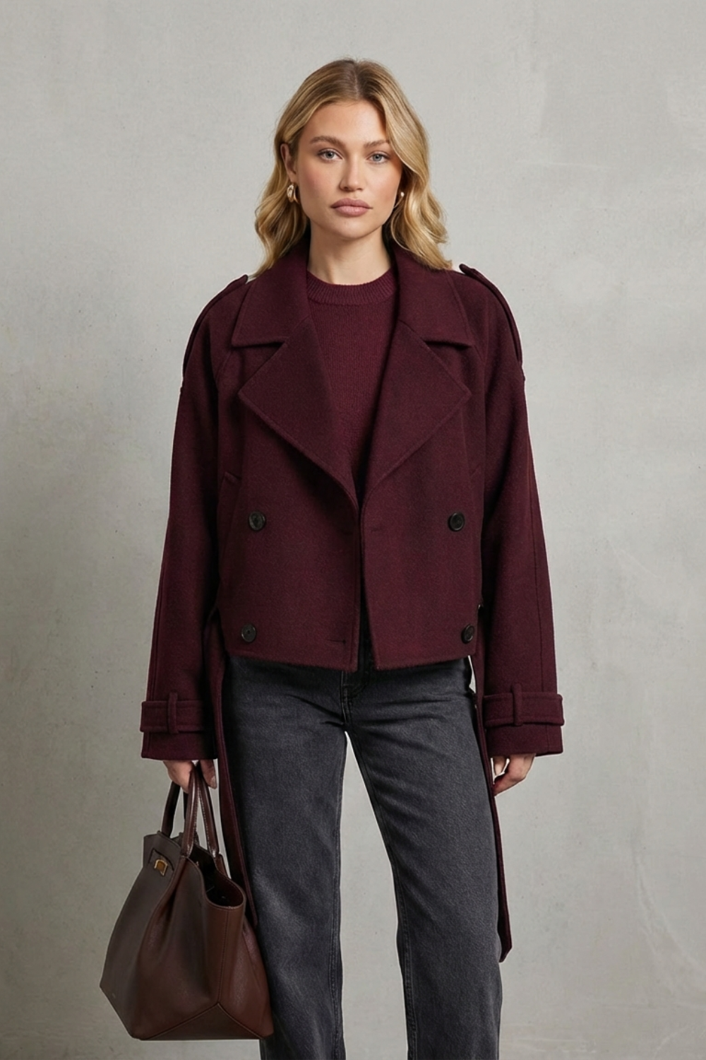 Rosisse | Cropped Double-Breasted Wool Jacket