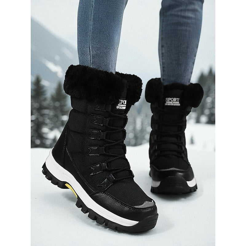Sabisse | Water-Resistant Lace-Up Winter Boots Plush Lined