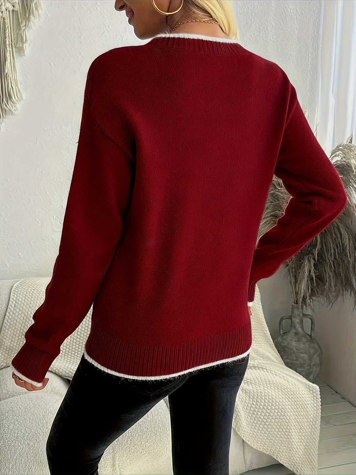 Selina | Snowflake Crewneck Christmas Sweater