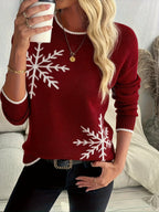 Selina | Snowflake Crewneck Christmas Sweater