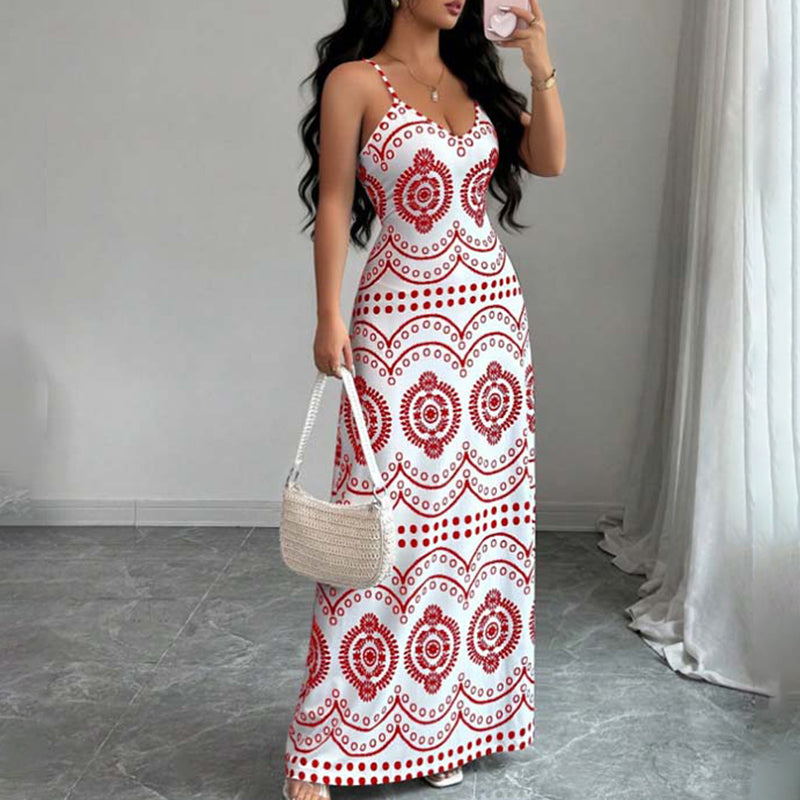 Jemima™ | Flattering Boho Print Maxi Dress