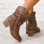 Talelle | Leather Look Western Boots