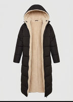 Talette | Sherpa Lined Hooded Long Puffer Coat