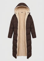 Talette | Sherpa Lined Hooded Long Puffer Coat
