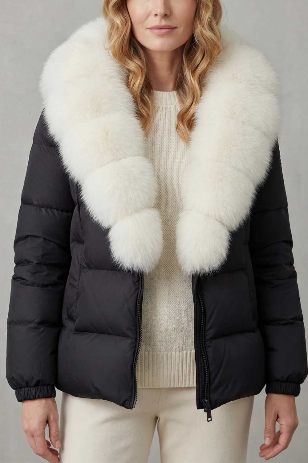 Taline | Two-Tone Puffer Jacket with Hood