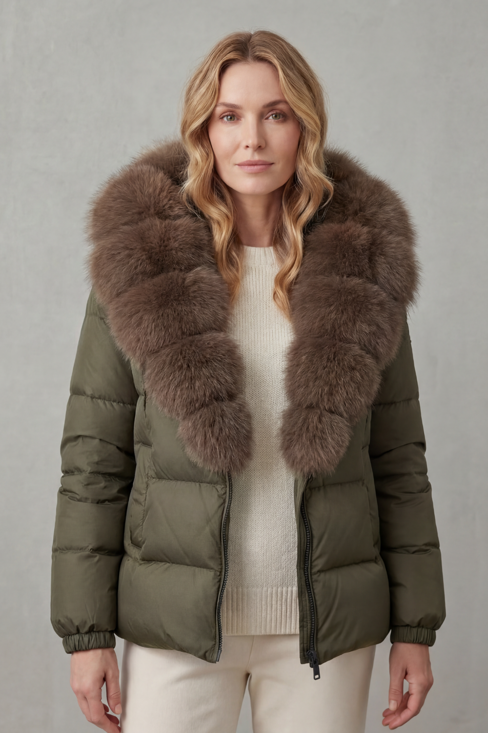 Taline | Two-Tone Puffer Jacket with Hood