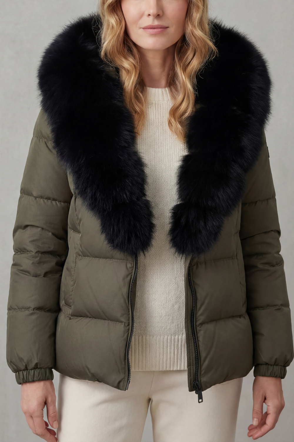 Taline | Two-Tone Puffer Jacket with Hood