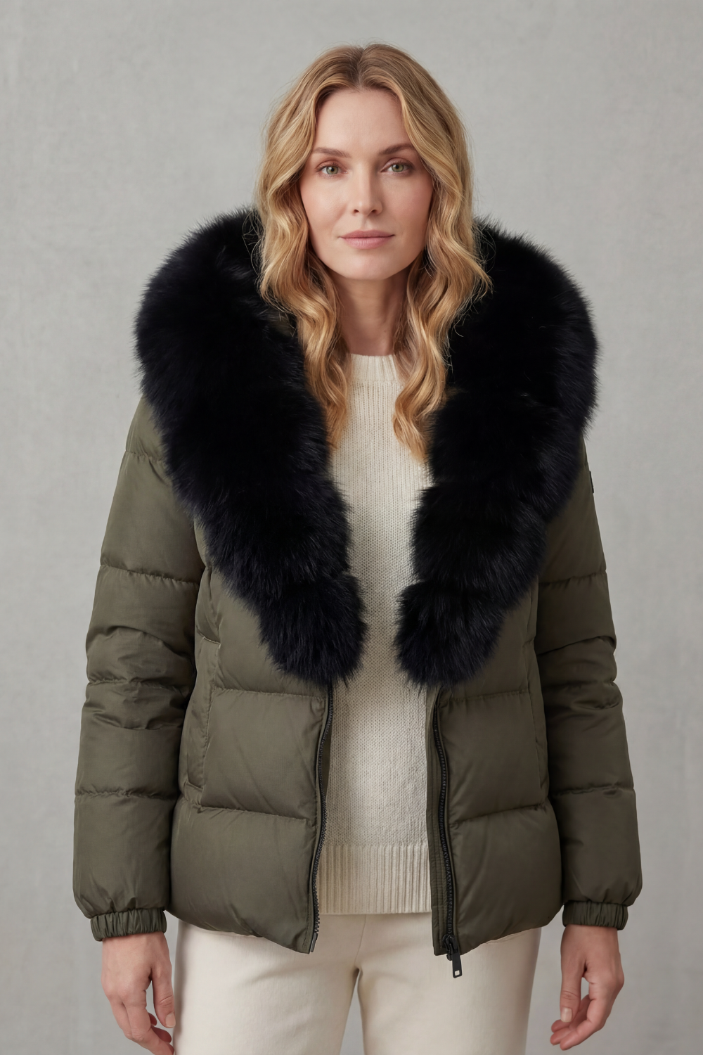 Taline | Two-Tone Puffer Jacket with Hood