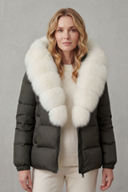 Taline | Two-Tone Puffer Jacket with Hood