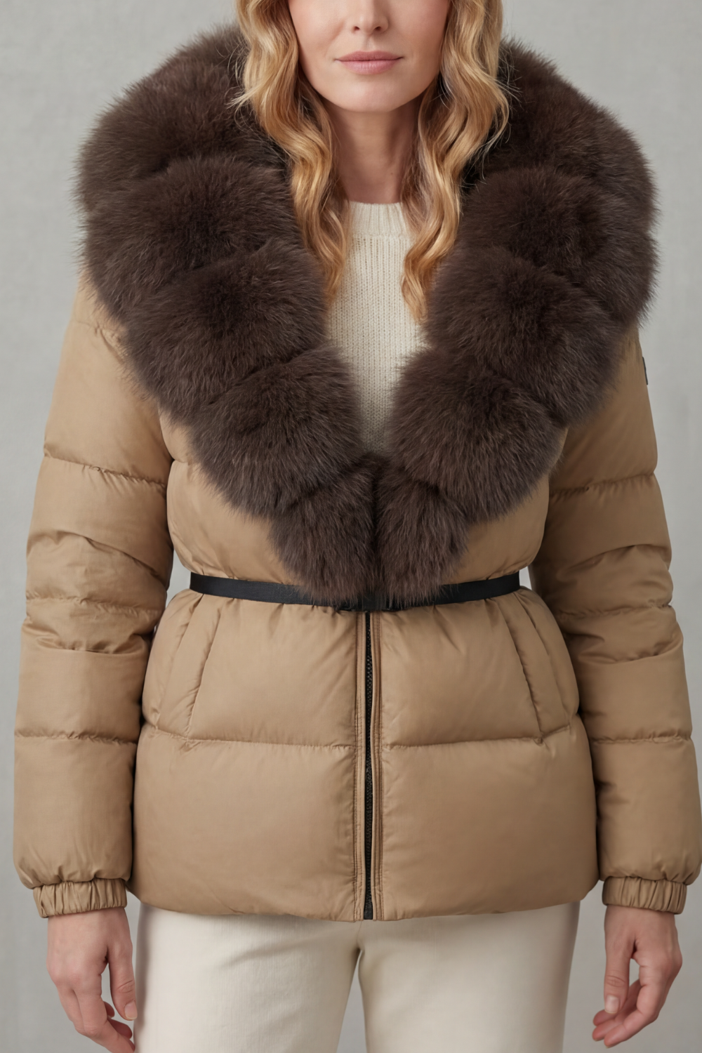 Taline | Two-Tone Puffer Jacket with Hood