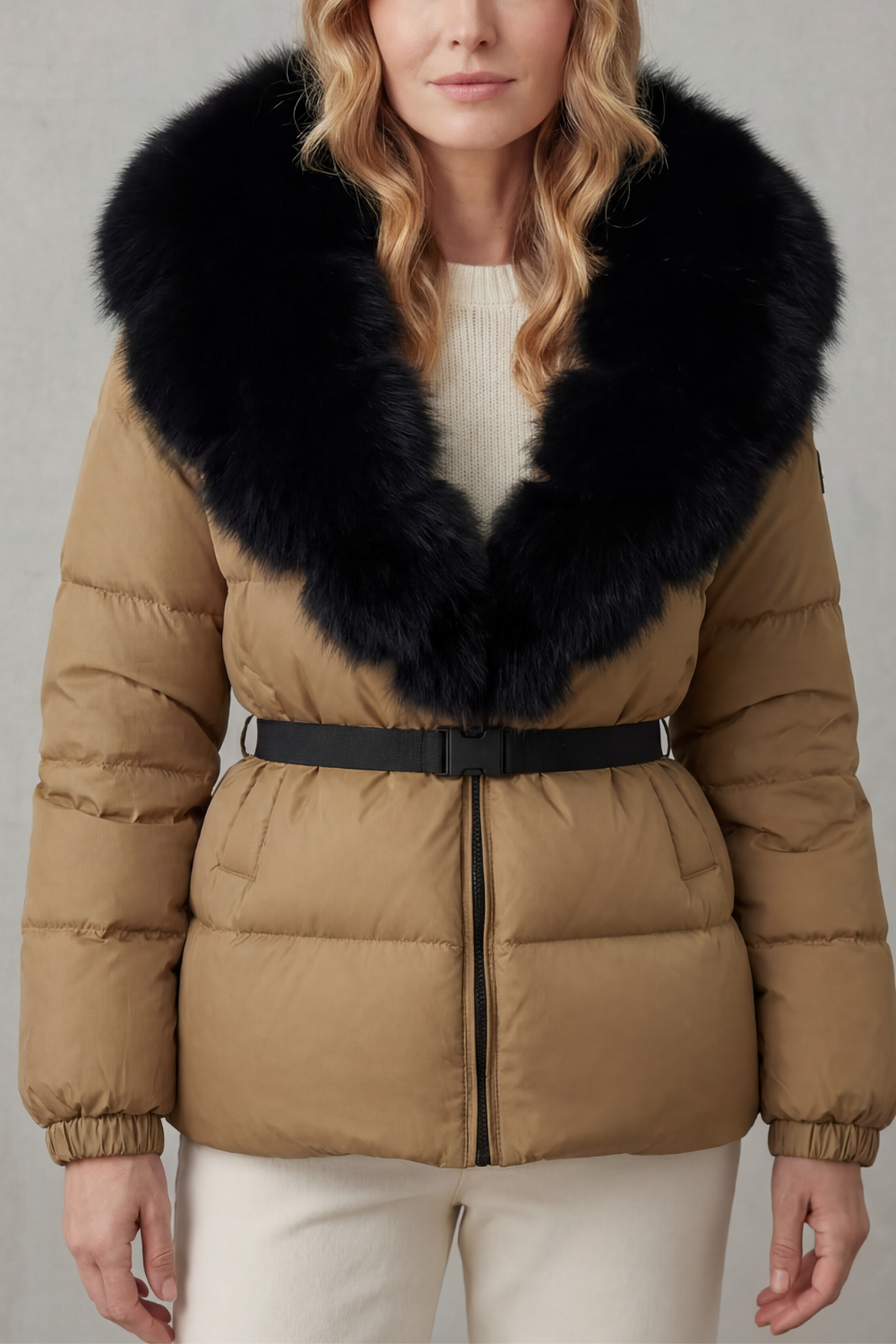 Taline | Two-Tone Puffer Jacket with Hood