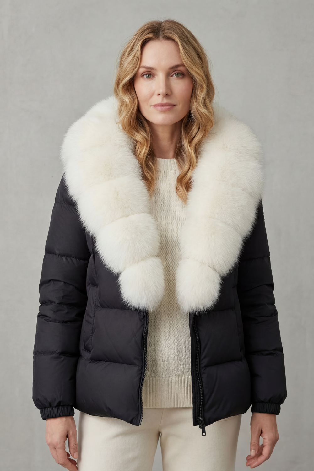 Taline | Two-Tone Puffer Jacket with Hood
