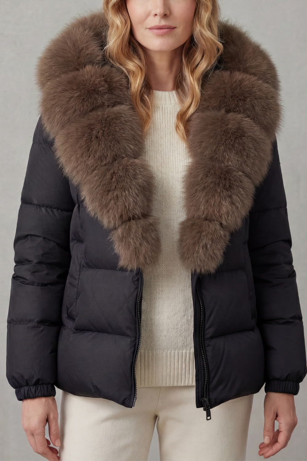 Taline | Two-Tone Puffer Jacket with Hood