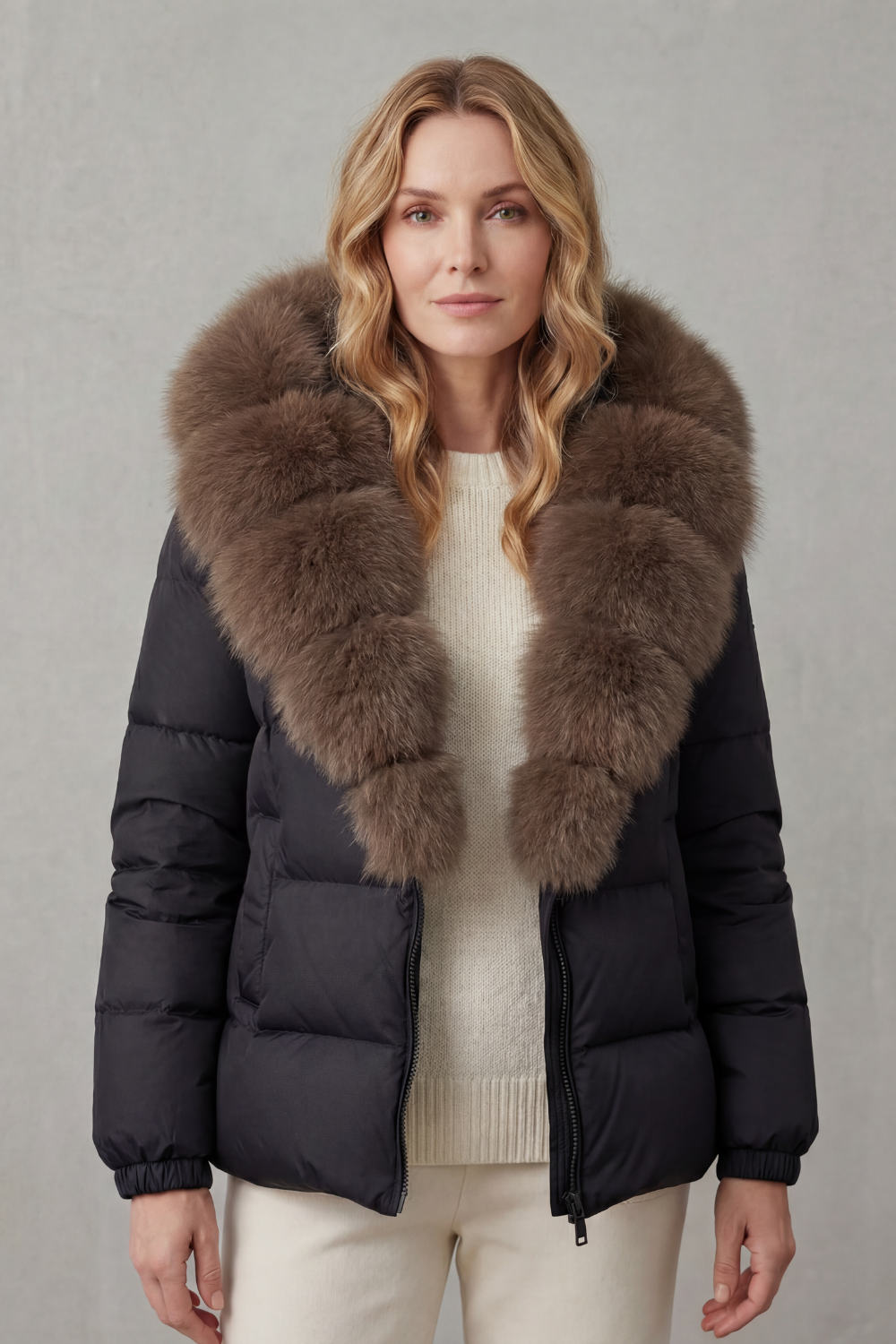 Taline | Two-Tone Puffer Jacket with Hood