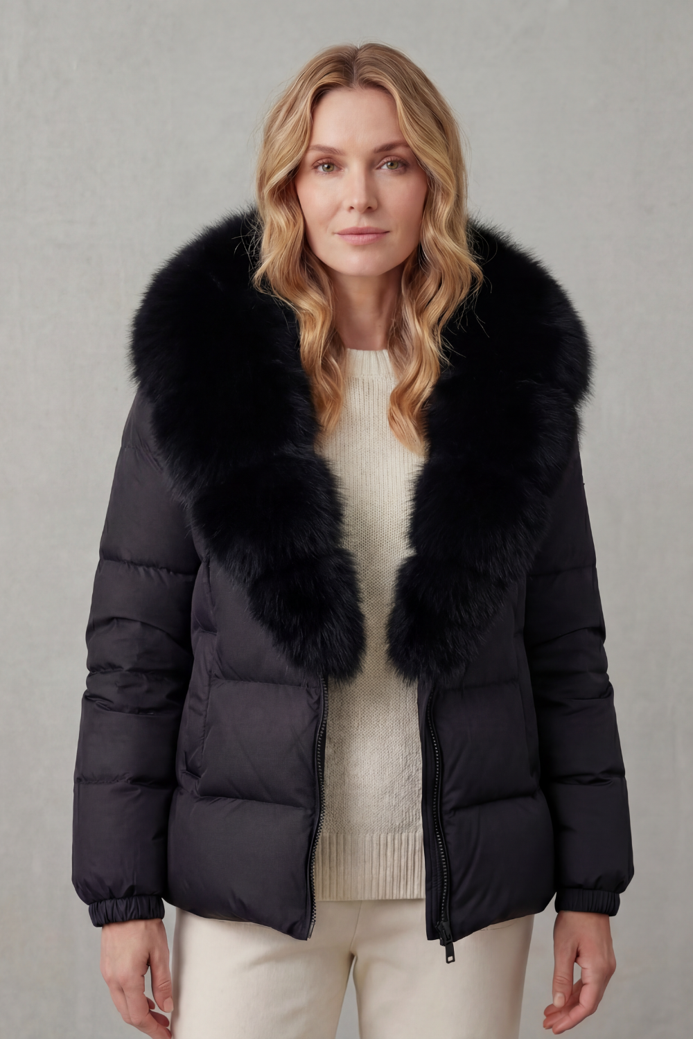 Taline | Two-Tone Puffer Jacket with Hood