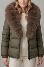 Taline | Two-Tone Puffer Jacket with Hood