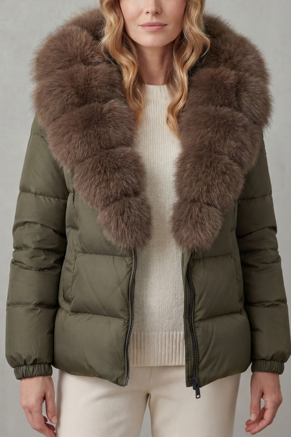 Taline | Two-Tone Puffer Jacket with Hood