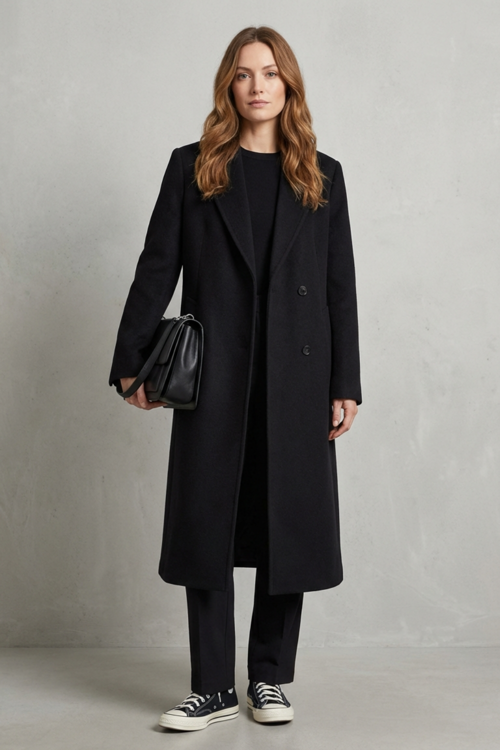 Theaette | Herringbone Wool Overcoat Hepburn Style