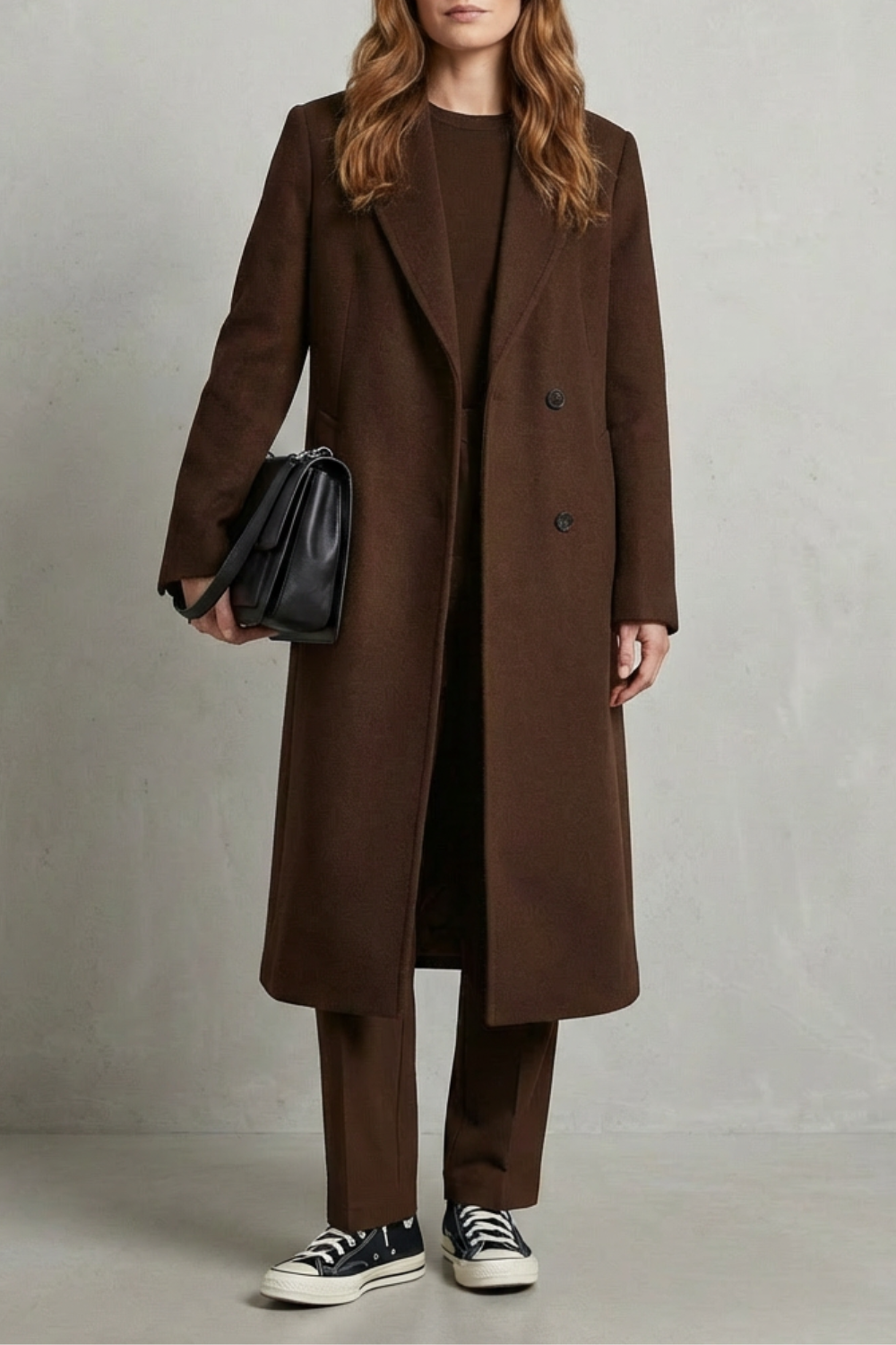 Theaette | Herringbone Wool Overcoat Hepburn Style