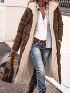 Theaina | Reversible Sherpa Puffer Coat with Hood