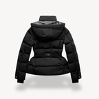 Theana | Black Belted Hooded Puffer Jacket