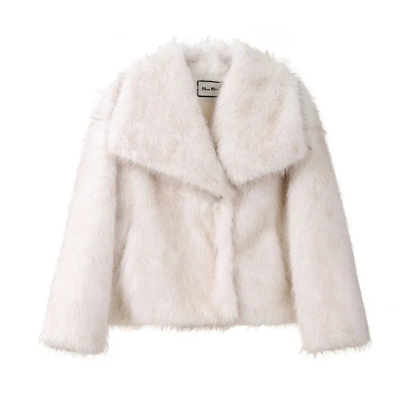 Theanne | Faux Fur Coat with Shawl Collar