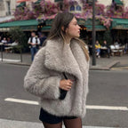 Theanne | Faux Fur Coat with Shawl Collar