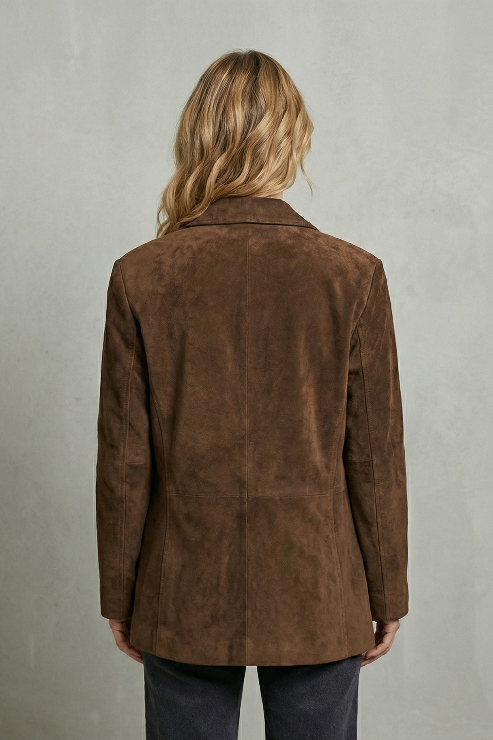 Theodora | Suede Blazer with Structured Shoulders