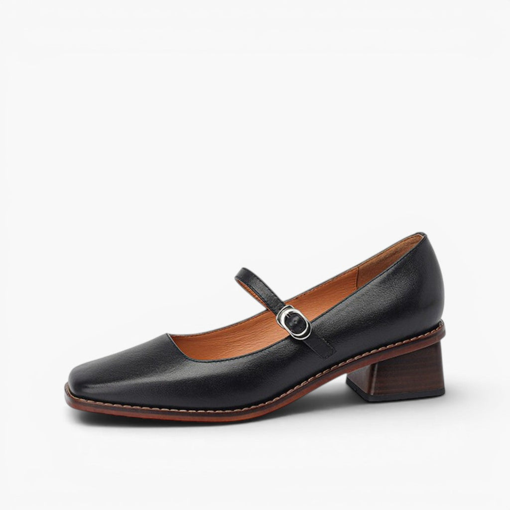 Thomasina | Square-Toe Strap Mary Jane Heels