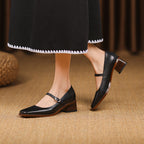 Thomasina | Square-Toe Strap Mary Jane Heels