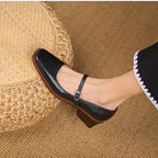 Thomasina | Square-Toe Strap Mary Jane Heels