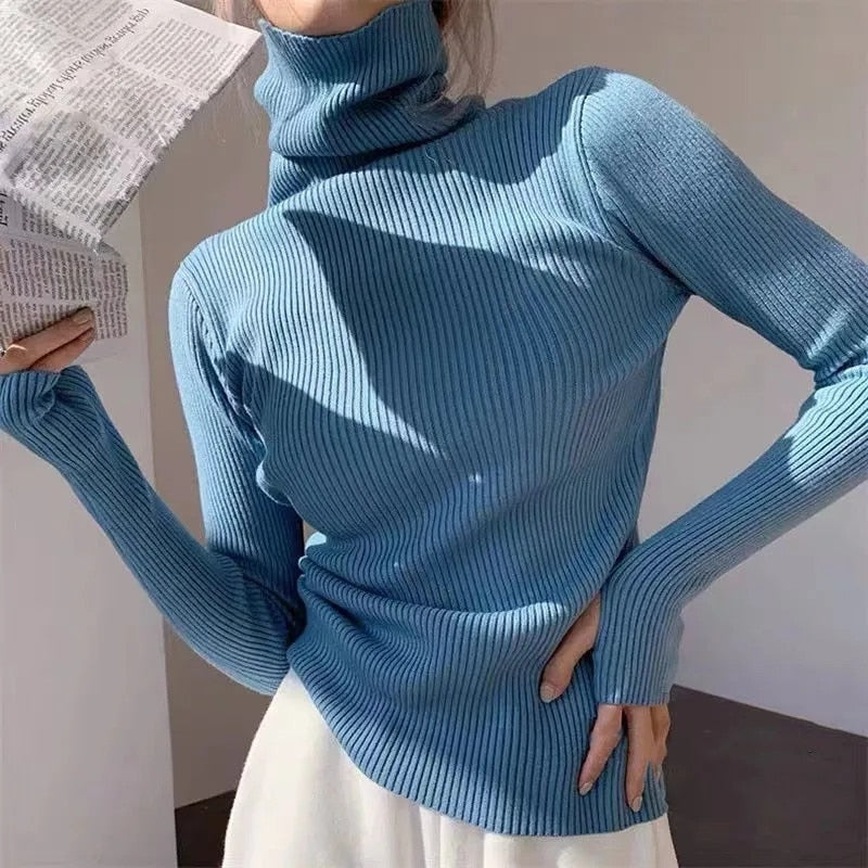 Ulaenne | Ribbed Turtleneck Sweater Slim Fit