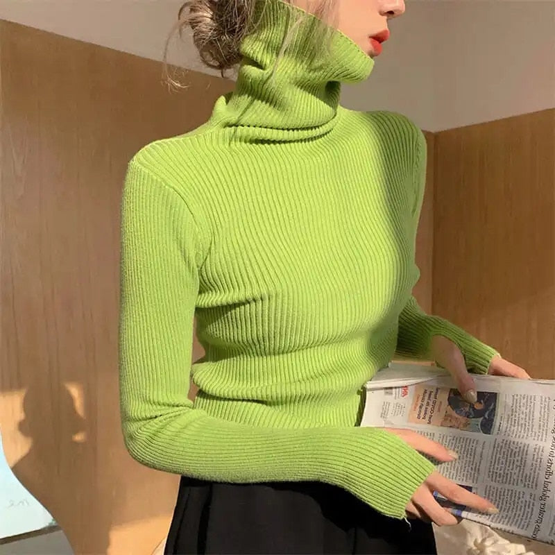 Ulaenne | Ribbed Turtleneck Sweater Slim Fit