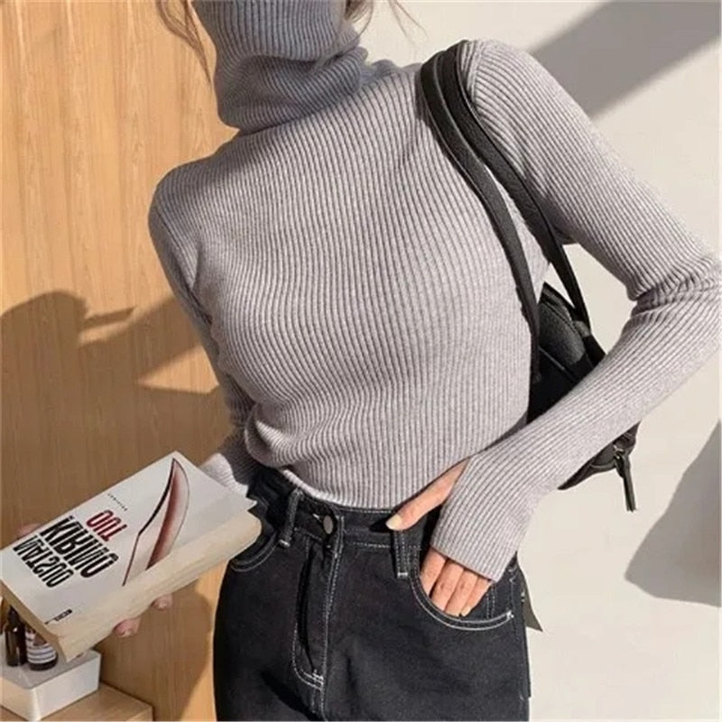 Ulaenne | Ribbed Turtleneck Sweater Slim Fit