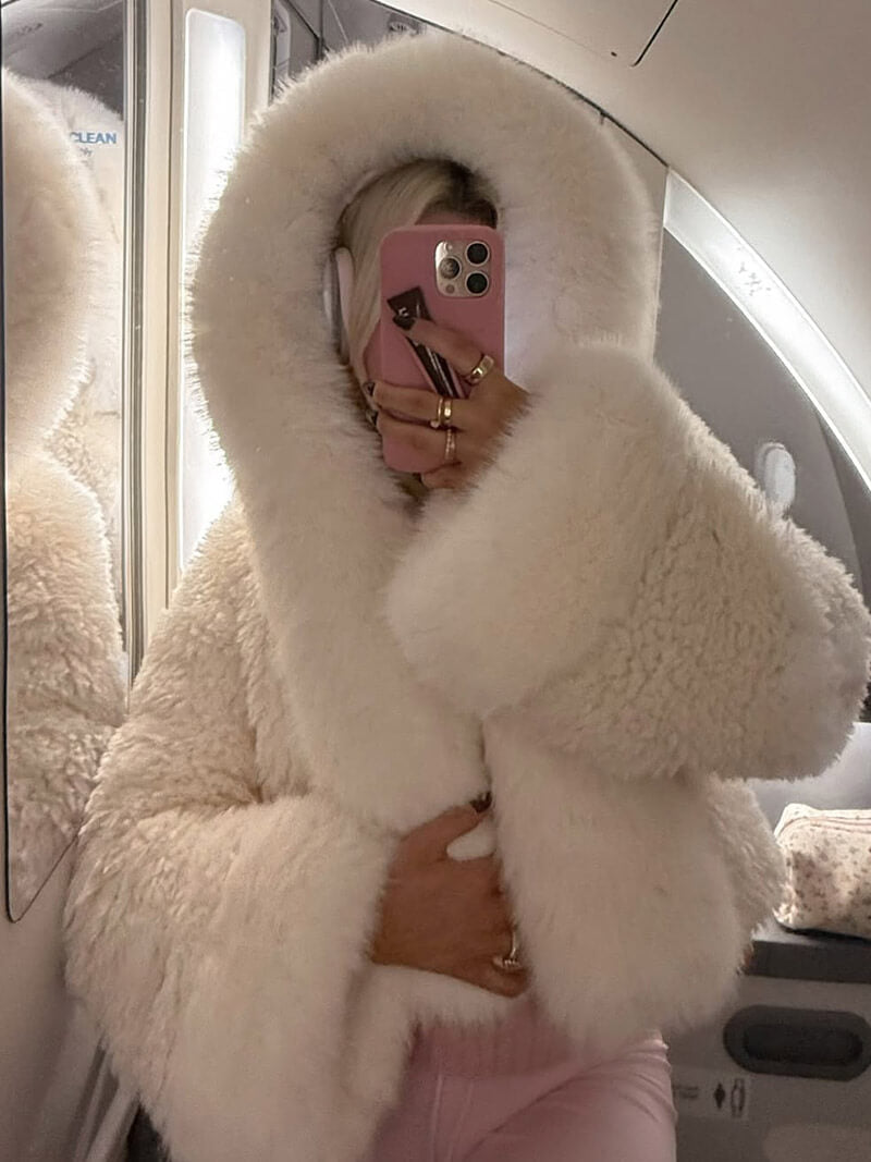 Ulaine | Oversized Hooded Faux Fur Coat