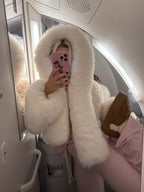 Ulaine | Oversized Hooded Faux Fur Coat