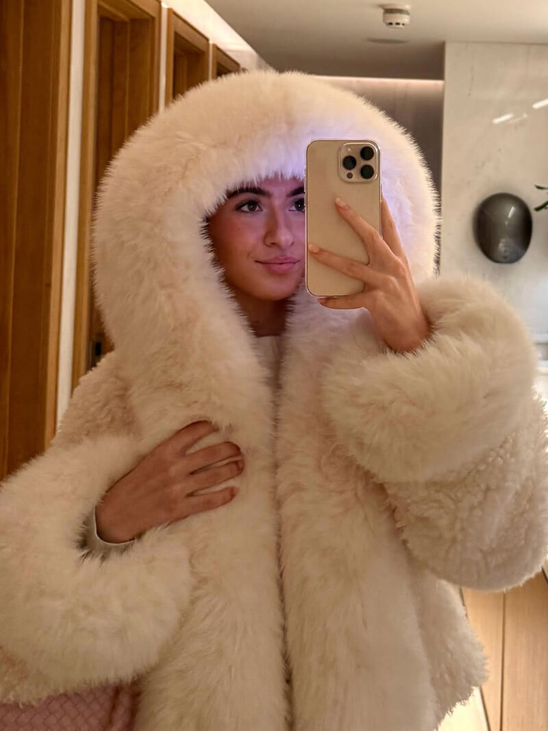Ulaine | Oversized Hooded Faux Fur Coat